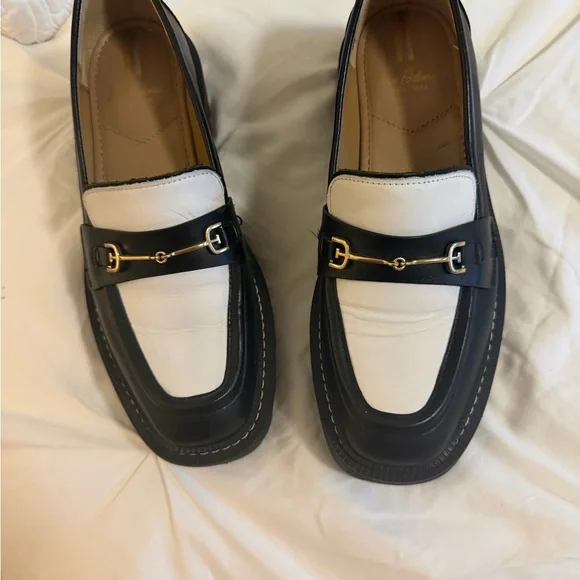 Sam Edelman Black and White Leather Bit Loafers - Picture 1 of 4